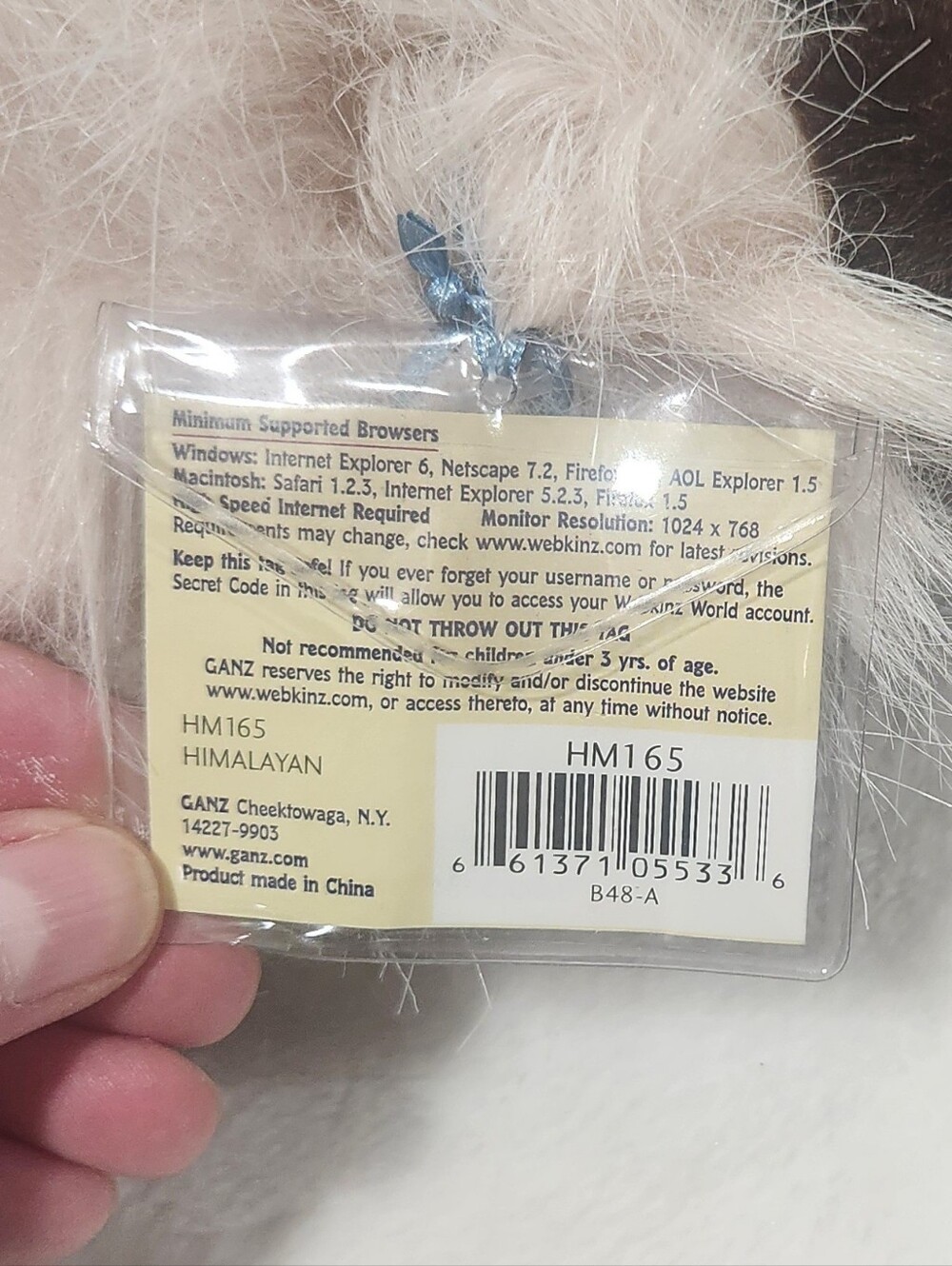 Ganz Webkinz Himalayan Persian Siamese Cat Stuffie Plush Toy With Code HM165 - Picture 8 of 12